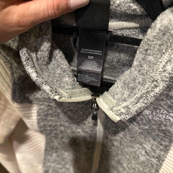 The North Face Women's Small Knit Fleece Jacket White Grey Marbled Full Zip - Picture 8 of 13